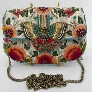 Mary Frances Dream Beaded Butterfly Crossbody/Clutch